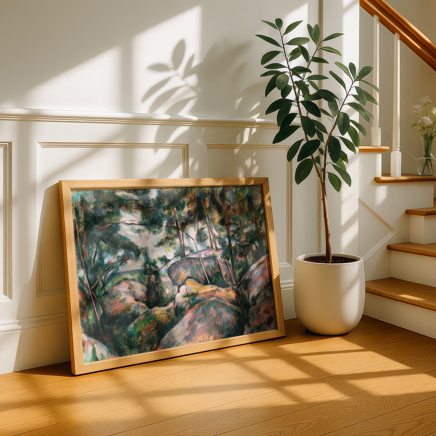 Rocks in the Forest by Paul Cezanne Print | Premium Giclee Art Print | Post-Impressionist Wall Art | Museum Quality Reproduction | Fine Art Print