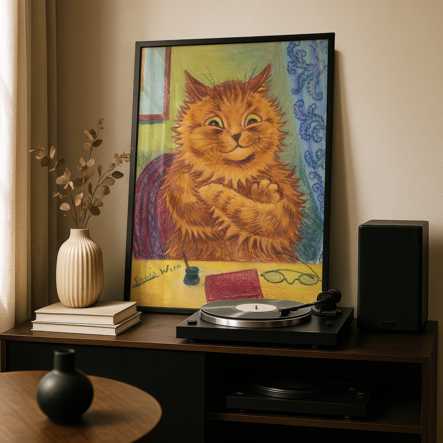 Louis Wain: Scholar at Work | Fine Art Print | Art for Gallery Wall