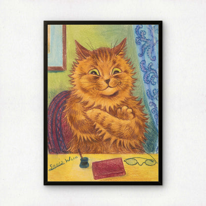 Louis Wain: Scholar at Work | Fine Art Print | Art for Gallery Wall