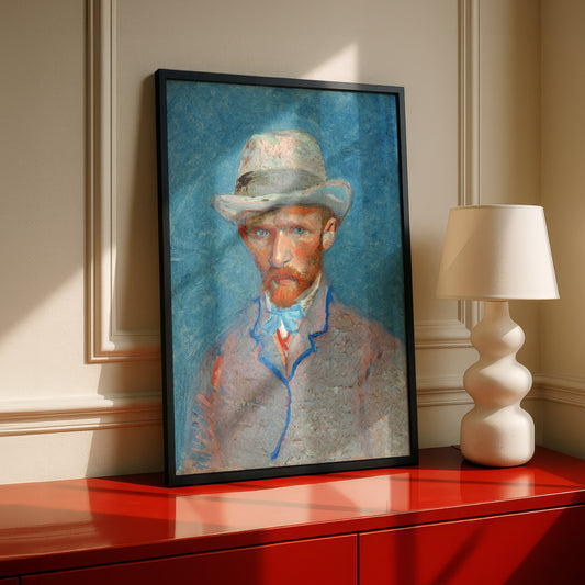 Self-Portrait with a Gray Straw Hat (1887) by Vincent Van Gogh | Premium Giclée Art Print | Museum Quality Wall Art