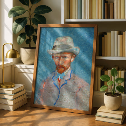 Self-Portrait with a Gray Straw Hat (1887) by Vincent Van Gogh | Premium Giclée Art Print | Museum Quality Wall Art