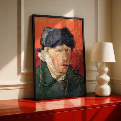 Self-Portrait with Bandaged Ear and Pipe (1889) by Vincent Van Gogh | Premium Giclée Art Print | Museum Quality Wall Art