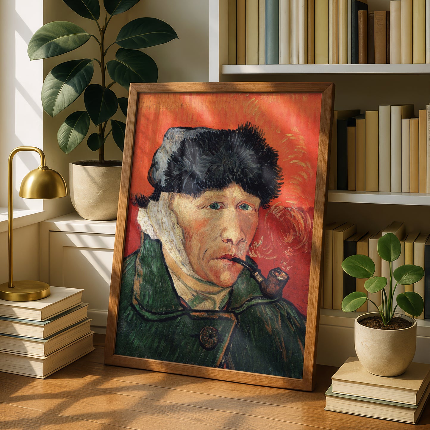 Self-Portrait with Bandaged Ear and Pipe (1889) by Vincent Van Gogh | Premium Giclée Art Print | Museum Quality Wall Art