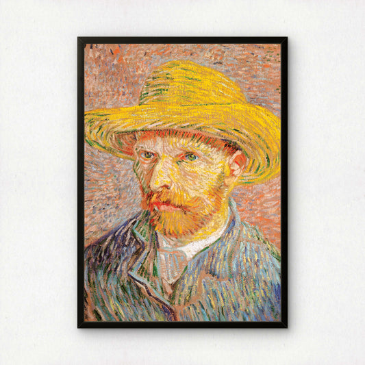 Self-Portrait with a Straw Hat (1887) by Vincent Van Gogh | Premium Giclée Art Print | Museum Quality Wall Art