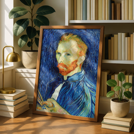 Self-Portrait (1889) Dark Blue by Vincent Van Gogh | Premium Giclée Art Print | Museum Quality Wall Art