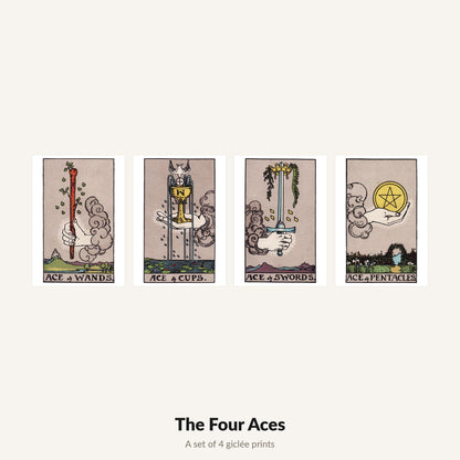 The four Aces — set of 4 giclée prints