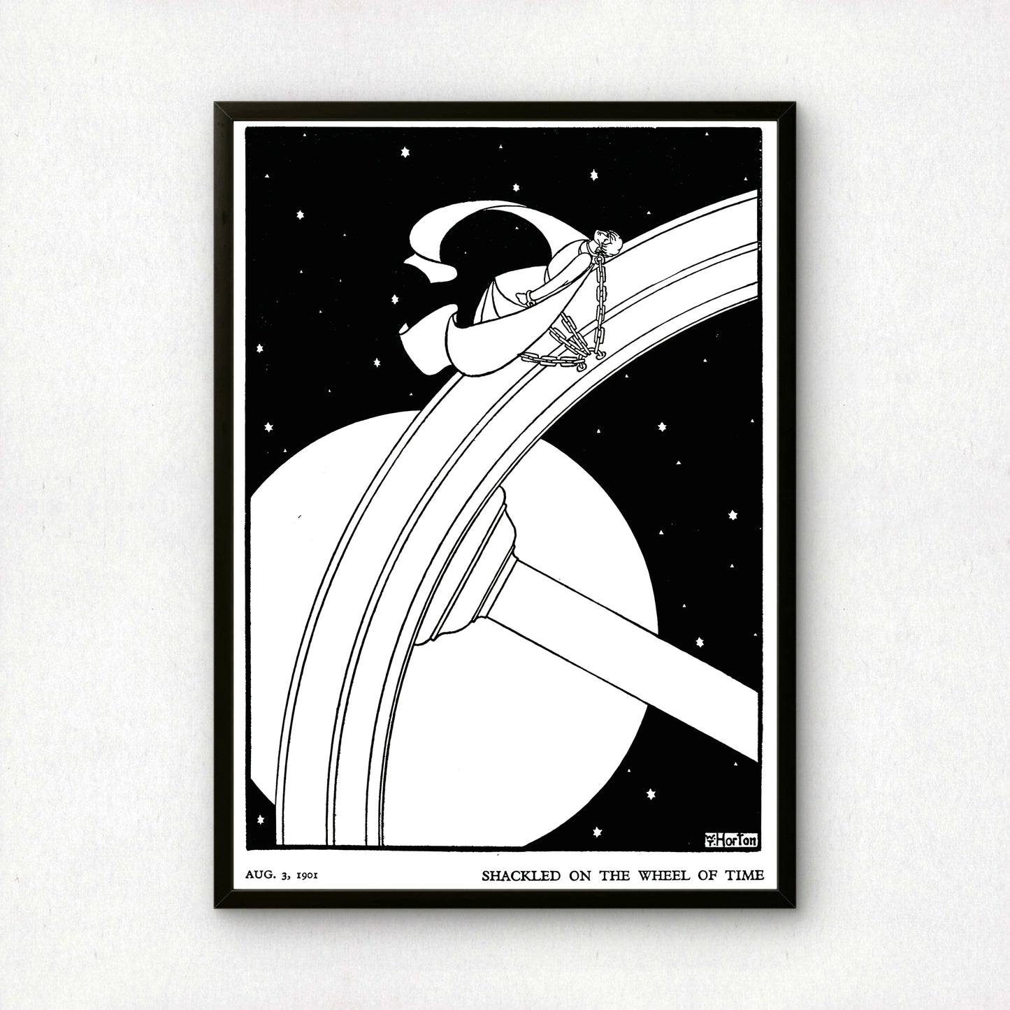 Shackled on the Wheel of Time by William T Horton | Premium B&W Art Print