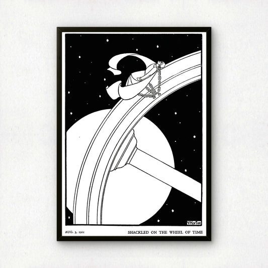 Shackled on the Wheel of Time by William T Horton | Premium B&W Art Print