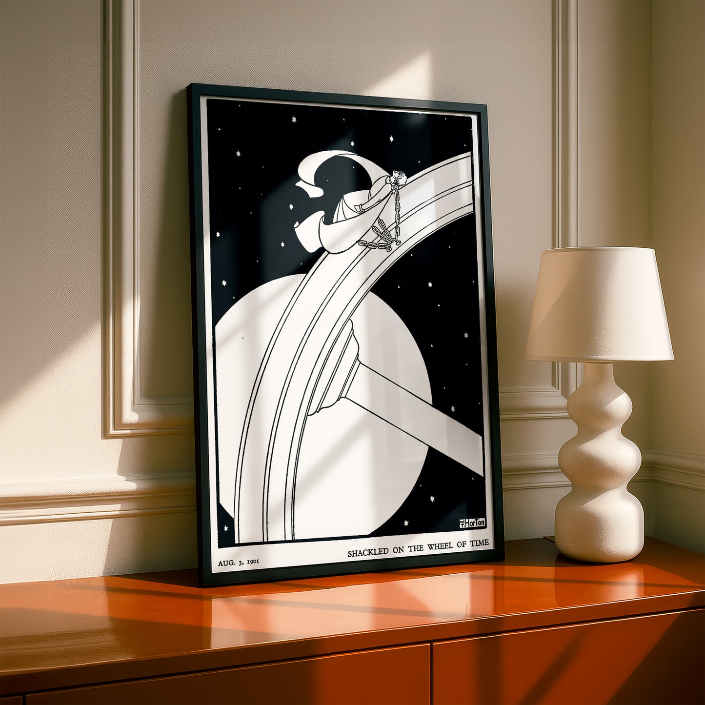 Shackled on the Wheel of Time by William T Horton | Premium B&W Art Print