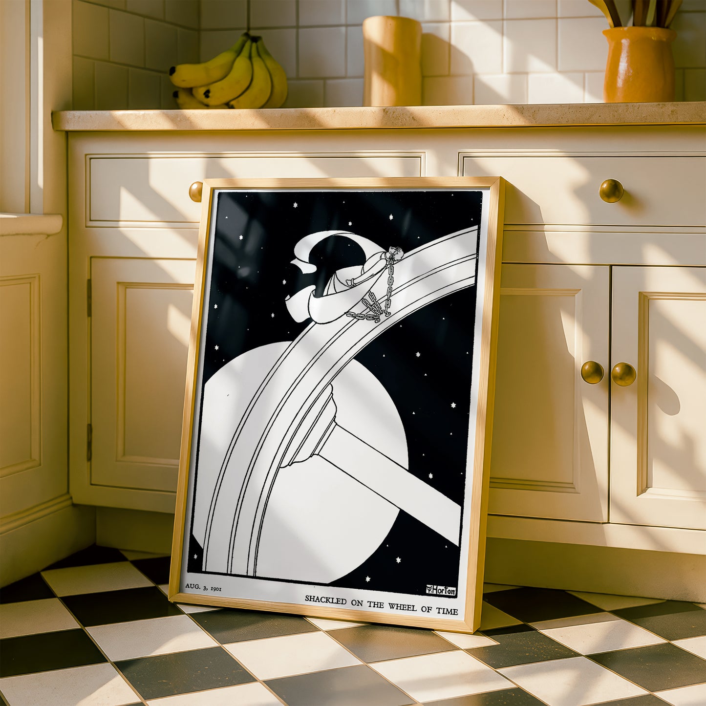 Shackled on the Wheel of Time by William T Horton | Premium B&W Art Print