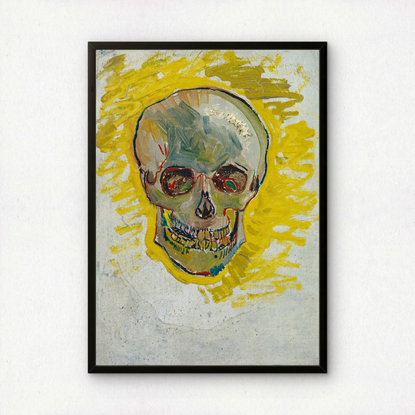 Skull on Yellow (1887) by Vincent Van Gogh | Premium Giclée Art Print | Museum Quality Wall Art