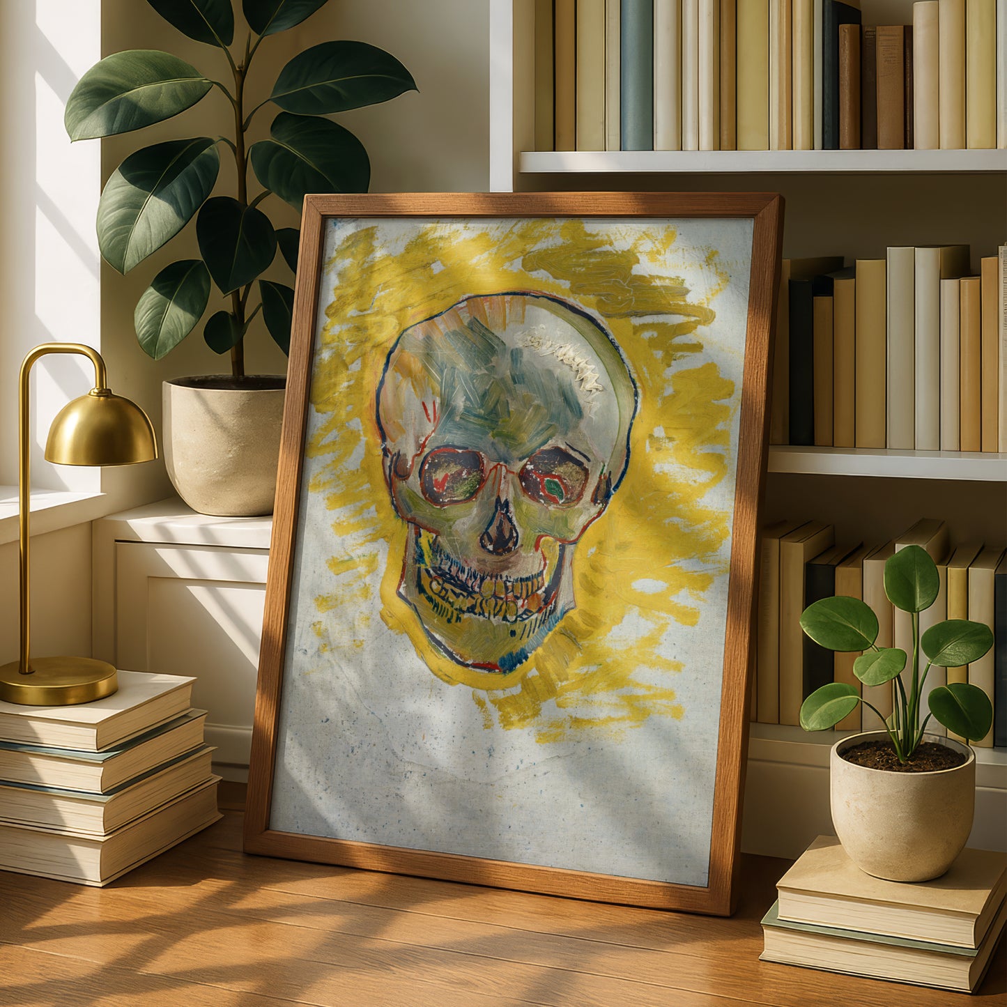 Skull on Yellow (1887) by Vincent Van Gogh | Premium Giclée Art Print | Museum Quality Wall Art