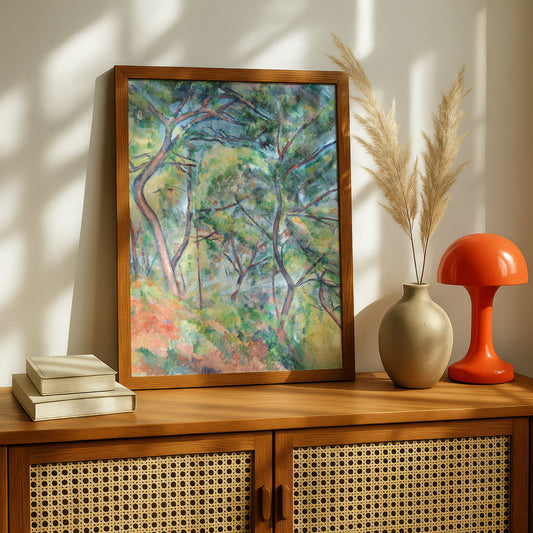 Sous-Bois by Paul Cezanne Print | Forest Artwork | Premium Giclee Art Print | Post-Impressionist Wall Art | Museum Quality Reproduction