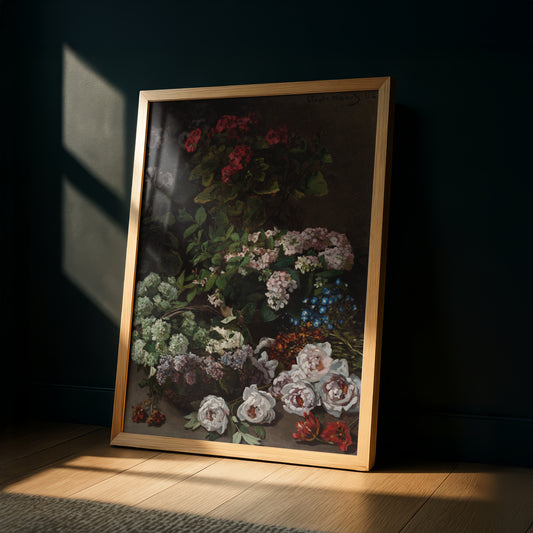 Monet Spring Flowers (1864) Art Print | Giclee Fine Art Reproduction | Impressionist Wall Decor