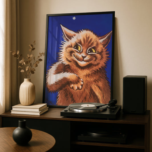 Louis Wain: Star Struck Cat Poster | Giclée Fine Art Print | Vintage Art for Home Gallery Wall