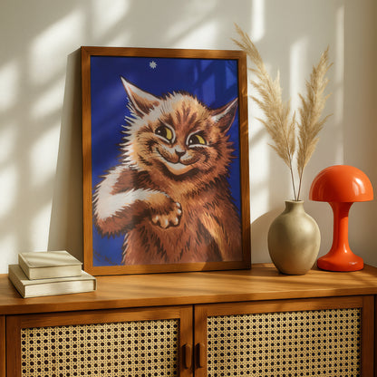 Louis Wain: Star Struck Cat Poster | Giclée Fine Art Print | Vintage Art for Home Gallery Wall