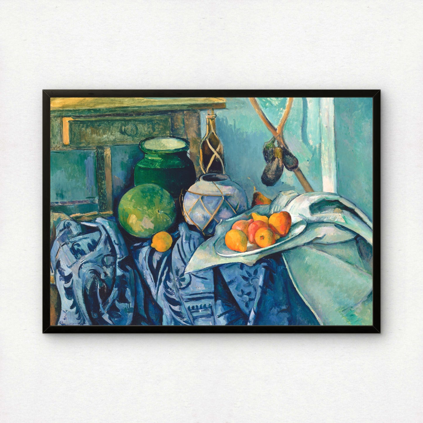 Still Life with a Ginger Jar and Eggplants by Paul Cezanne Print | Premium Giclee Art Print | Post-Impressionist Wall Art | Museum Quality
