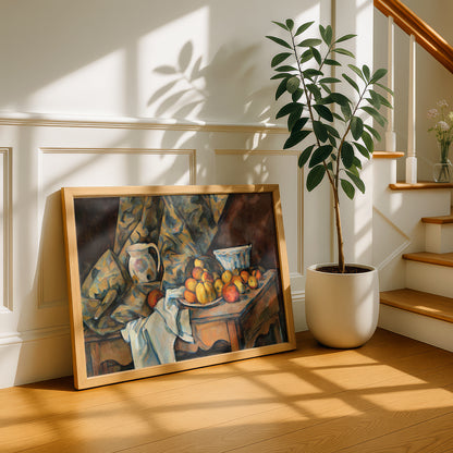 Still Life with Apples and Peaches by Paul Cezanne Print | Premium Giclee Art Print | Post-Impressionist Wall Art | Museum Quality Reproduction