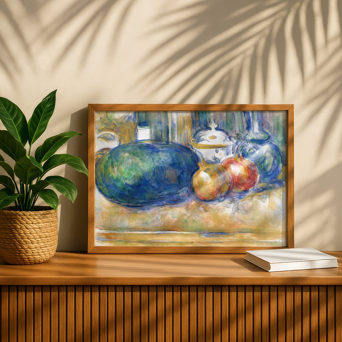 Still-Life with a Watermelon and Pomegranates by Paul Cezanne Print | Premium Giclee Art Print | Post-Impressionist Wall Art | Museum Quality