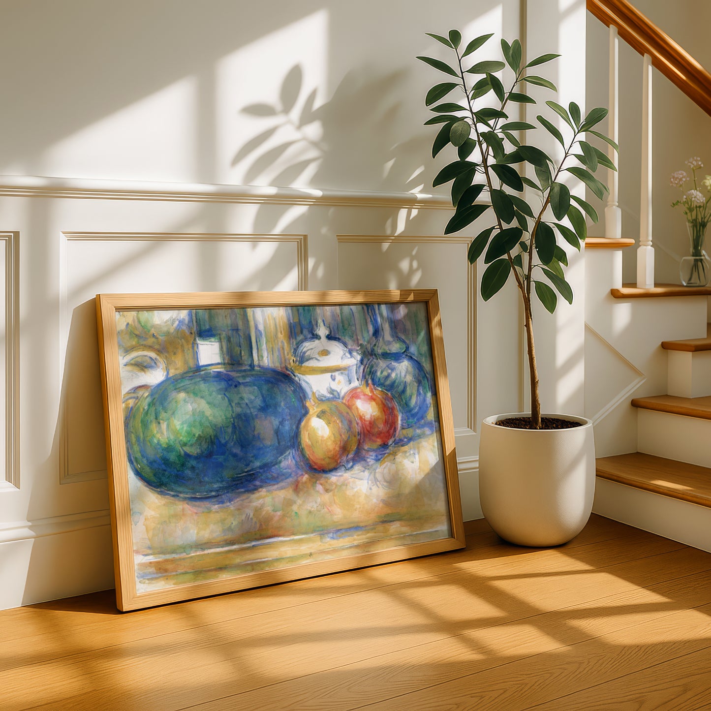 Still-Life with a Watermelon and Pomegranates by Paul Cezanne Print | Premium Giclee Art Print | Post-Impressionist Wall Art | Museum Quality