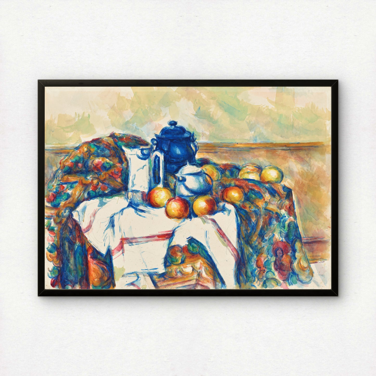 Still Life with Blue Pot by Paul Cezanne Print | Premium Giclee Art Print | Post-Impressionist Wall Art | Museum Quality Reproduction | Fine Art Print