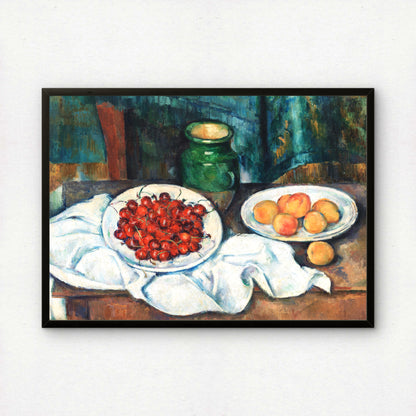 Still Life With Cherries And Peaches by Paul Cezanne Print | Premium Giclee Art Print | Post-Impressionist Wall Art | Museum Quality Reproduction