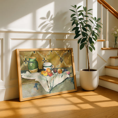 Still Life with Jar, Cup and Apples by Paul Cezanne Print | Premium Giclee Art Print | Post-Impressionist Wall Art | Museum Quality Reproduction