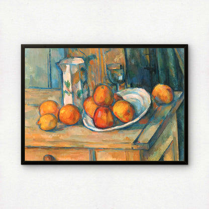 Still Life with Milk Jug and Fruit by Paul Cezanne Print | Premium Giclee Art Print | Post-Impressionist Wall Art | Museum Quality Reproduction