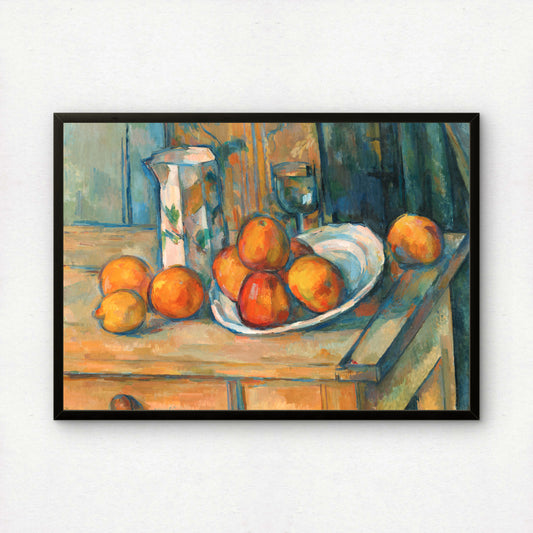 Still Life with Milk Jug and Fruit by Paul Cezanne Print | Premium Giclee Art Print | Post-Impressionist Wall Art | Museum Quality Reproduction