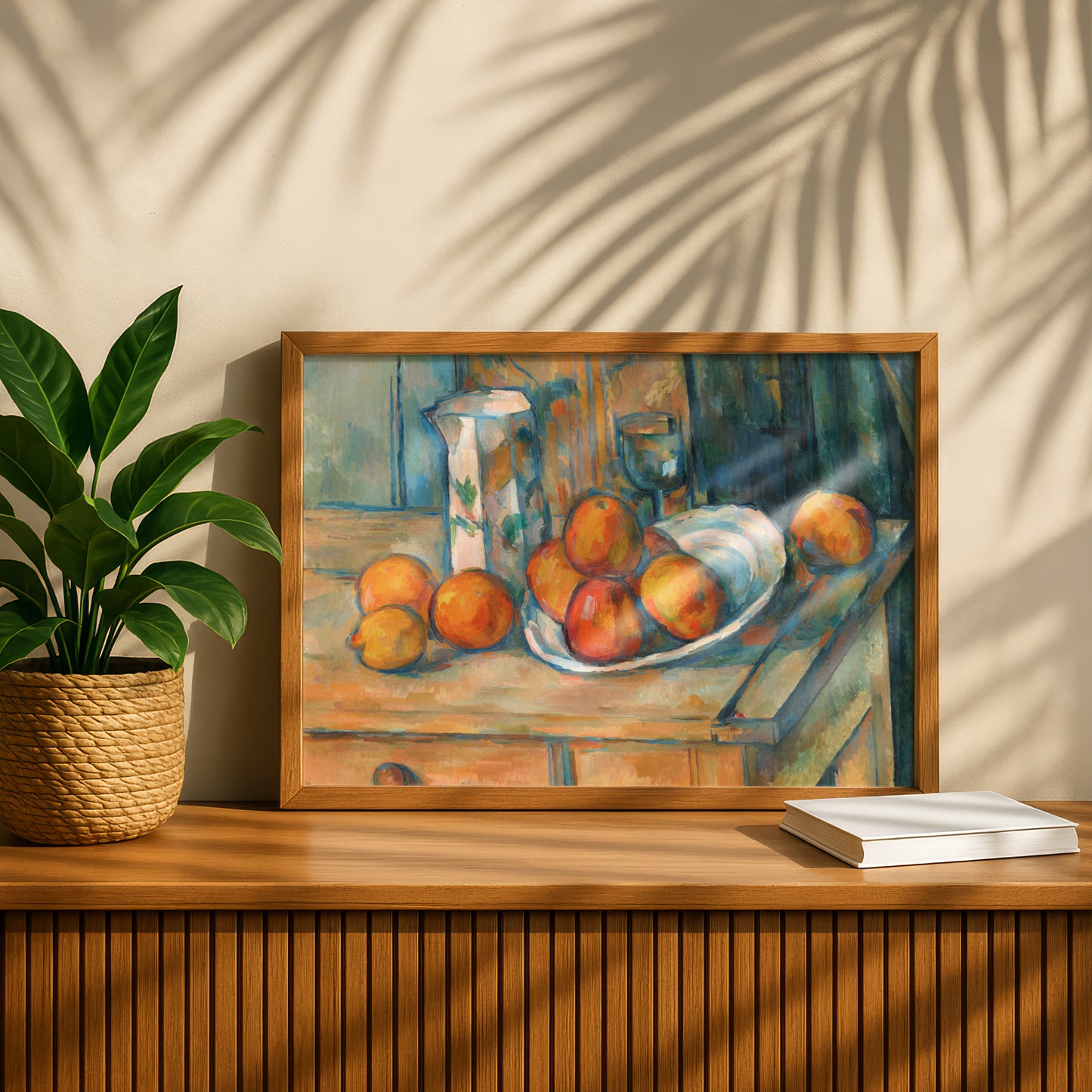 Still Life with Milk Jug and Fruit by Paul Cezanne Print | Premium Giclee Art Print | Post-Impressionist Wall Art | Museum Quality Reproduction