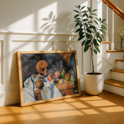 Still Life with Skull by Paul Cezanne Print | Premium Giclee Art Print | Post-Impressionist Wall Art | Museum Quality Reproduction | Fine Art Print