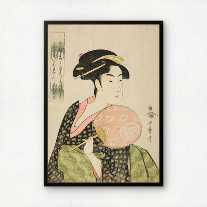 Takashima Ohisa (Fan) by Kitagawa Utamaro | Premium Art Print
