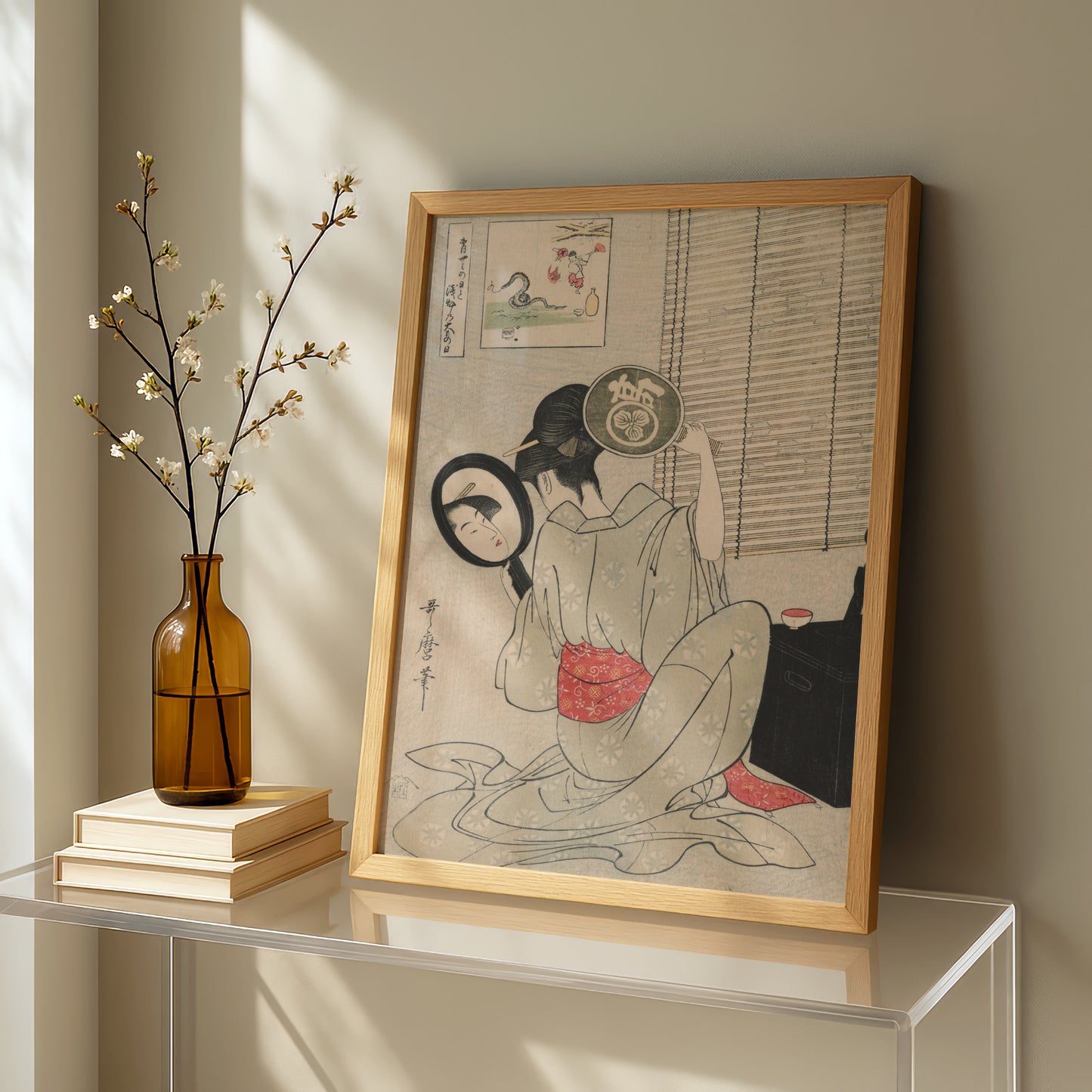 Takashima Ohisa (Mirror) by Kitagawa Utamaro | Premium Art Print