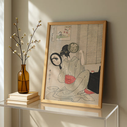 Takashima Ohisa (Mirror) by Kitagawa Utamaro | Premium Art Print