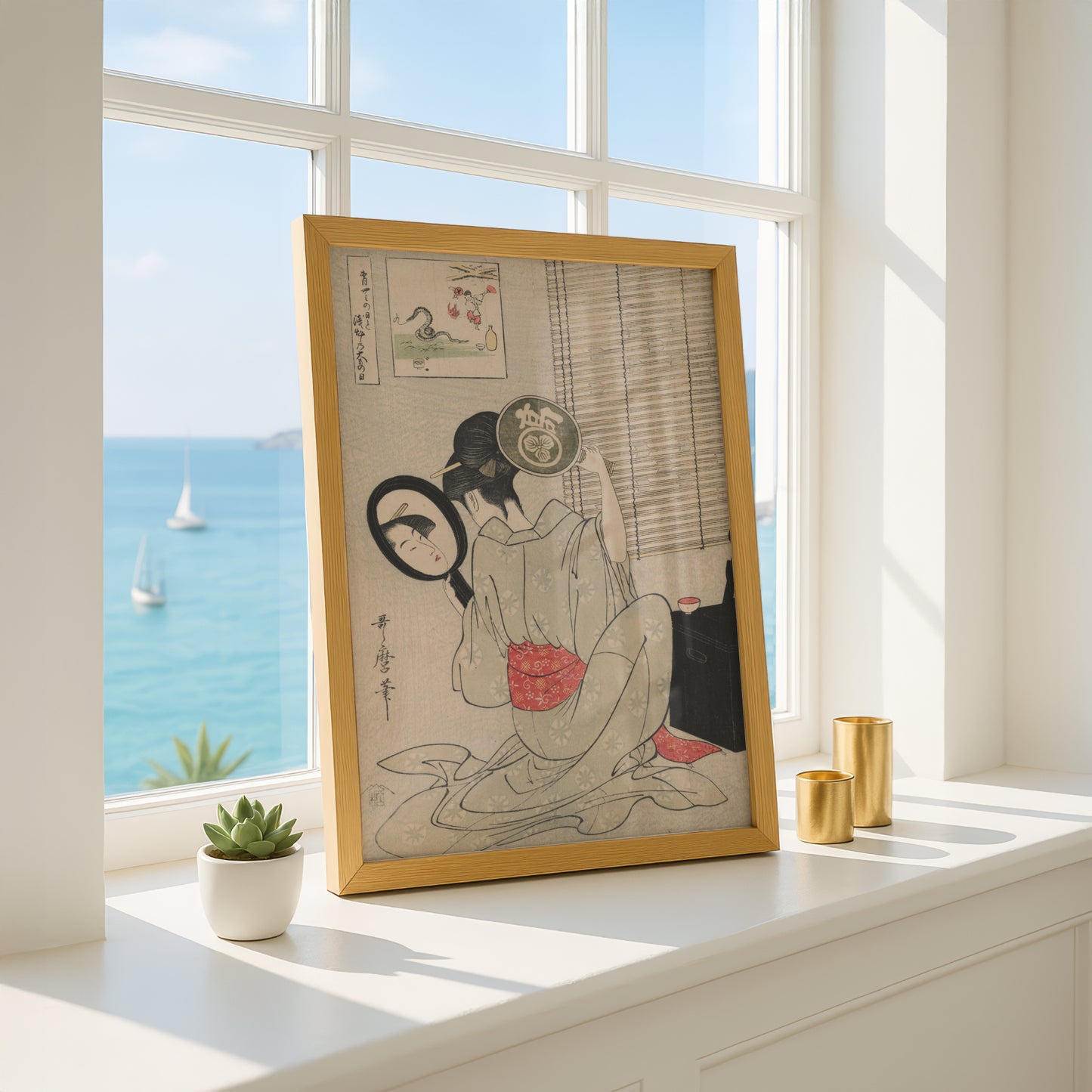 Takashima Ohisa (Mirror) by Kitagawa Utamaro | Premium Art Print