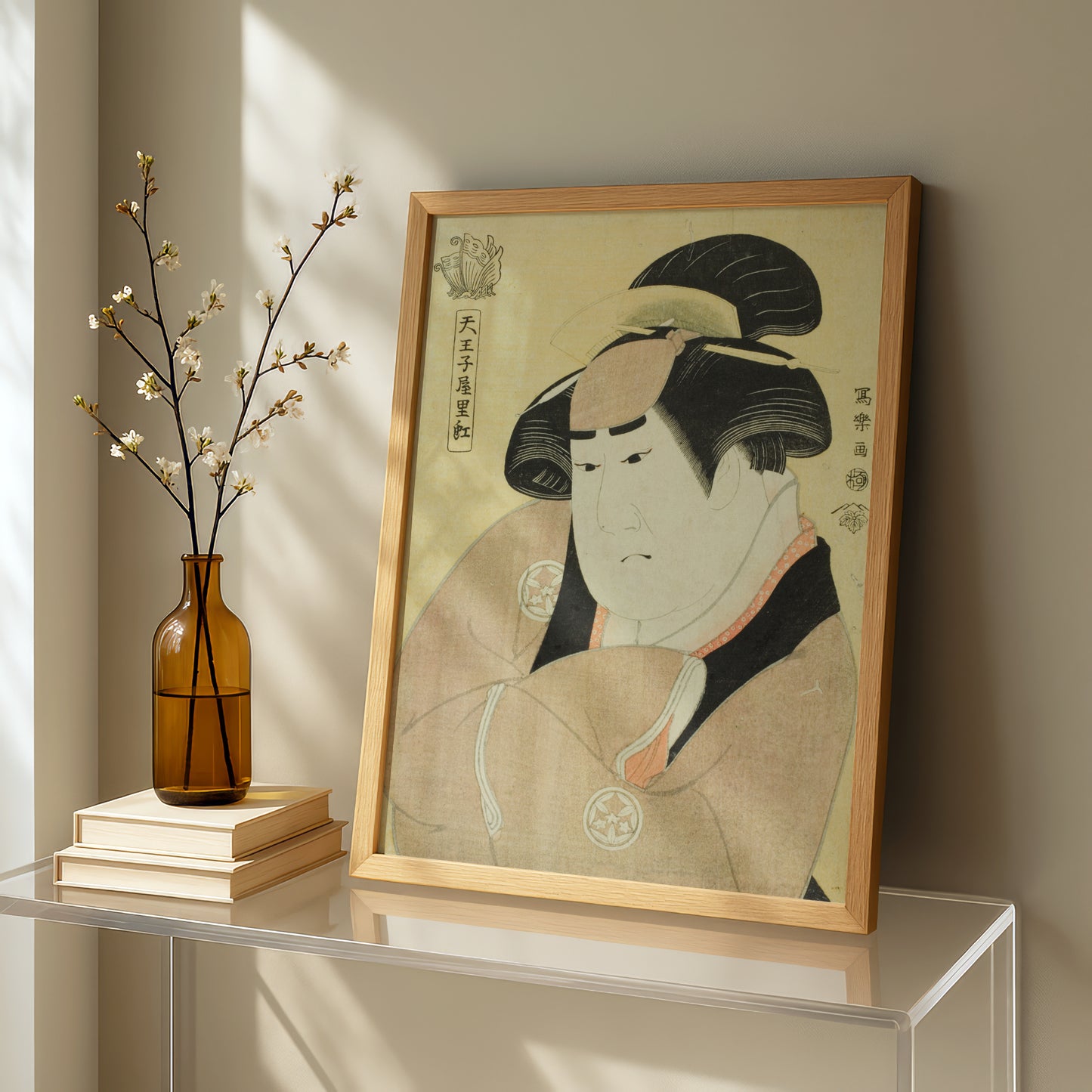 Tennojiya Riko (The Actor Yamashita Kinsaku II as the Maid Ebizo Okane of the Ouchiya [actually Iwate, wife of Sadato]) by Toshusai Sharaku | Premium Art Print