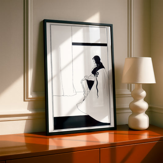 The Fall of the House of Usher by Aubrey Beardsley | Premium B&W Art Print