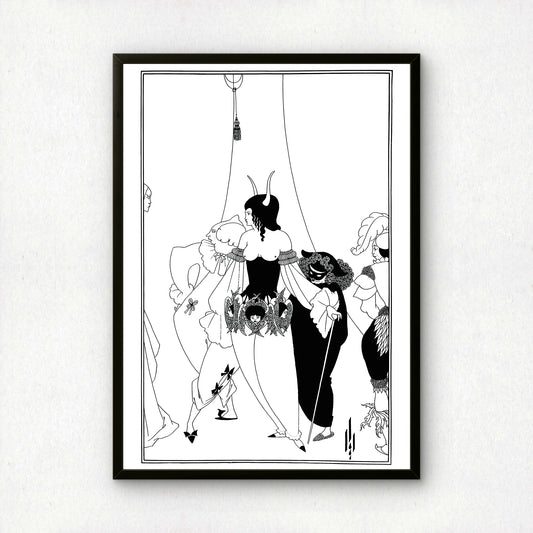 The Masque of the Red Death by Aubrey Beardsley | Premium B&W Art Print