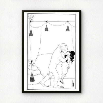 Edgar Allan Poe Illustrations (Set of 3) by Aubrey Beardsley | Premium B&W Art Prints