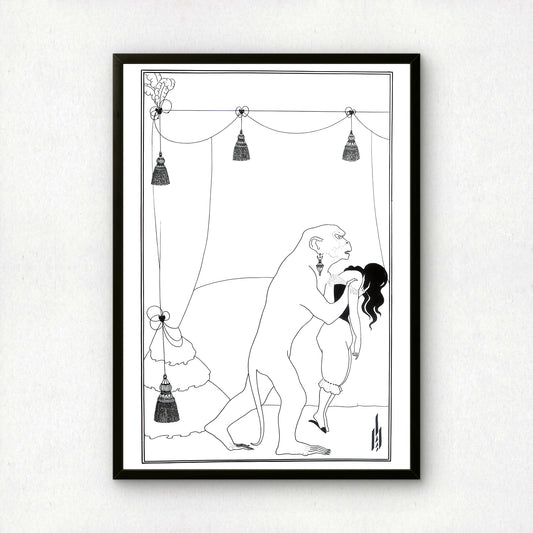 The Murders in the Rue Morgue by Aubrey Beardsley | Premium B&W Art Print