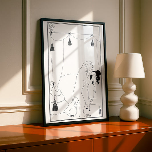 The Murders in the Rue Morgue by Aubrey Beardsley | Premium B&W Art Print