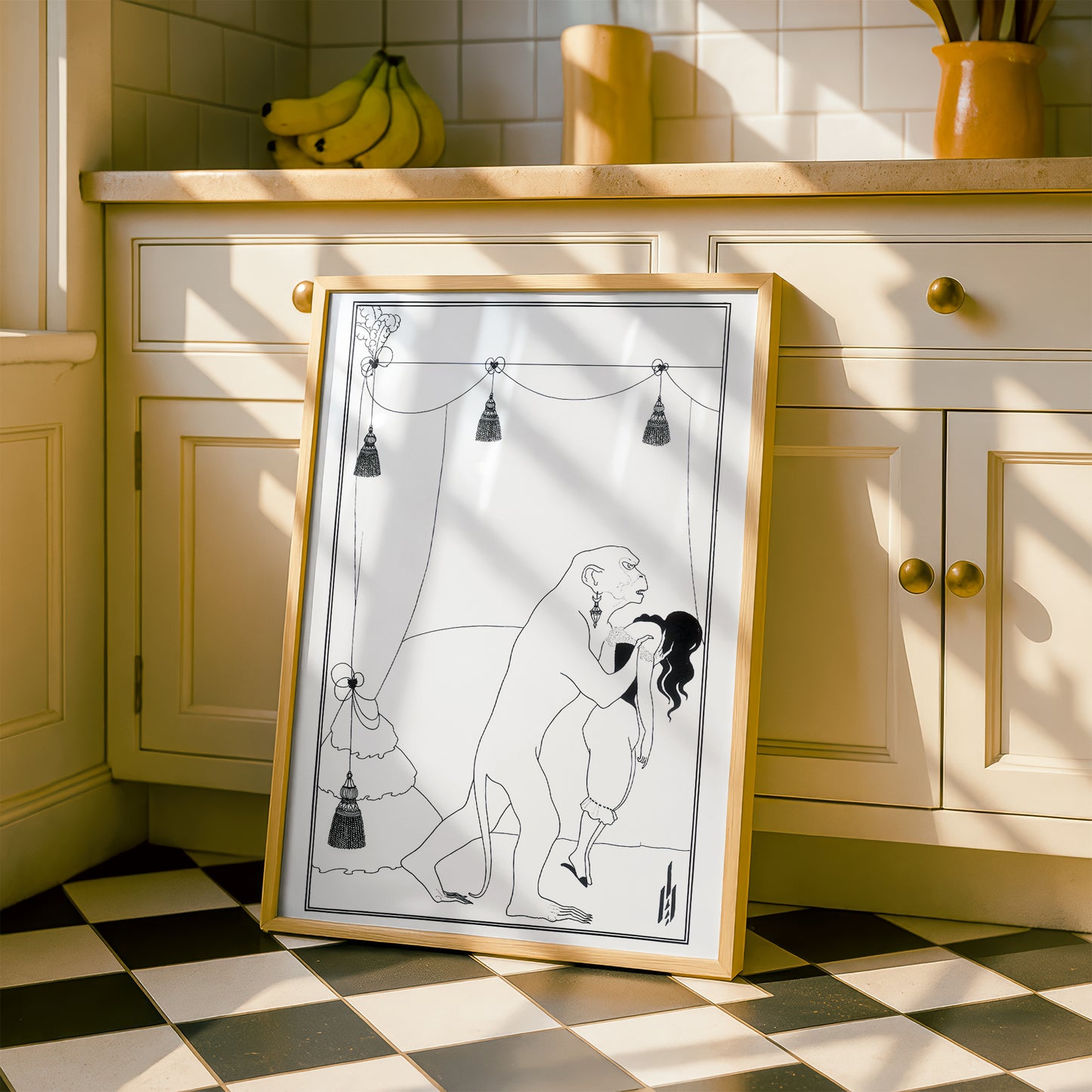 The Murders in the Rue Morgue by Aubrey Beardsley | Premium B&W Art Print