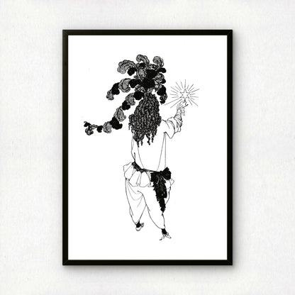 The New Star by Aubrey Beardsley | Premium B&W Art Print