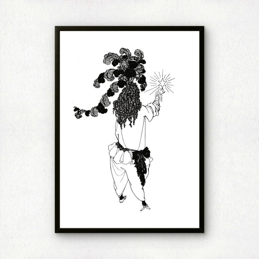 The New Star by Aubrey Beardsley | Premium B&W Art Print