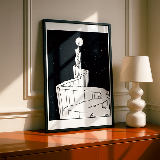 The Path to the Moon by William T Horton | Premium B&W Art Print