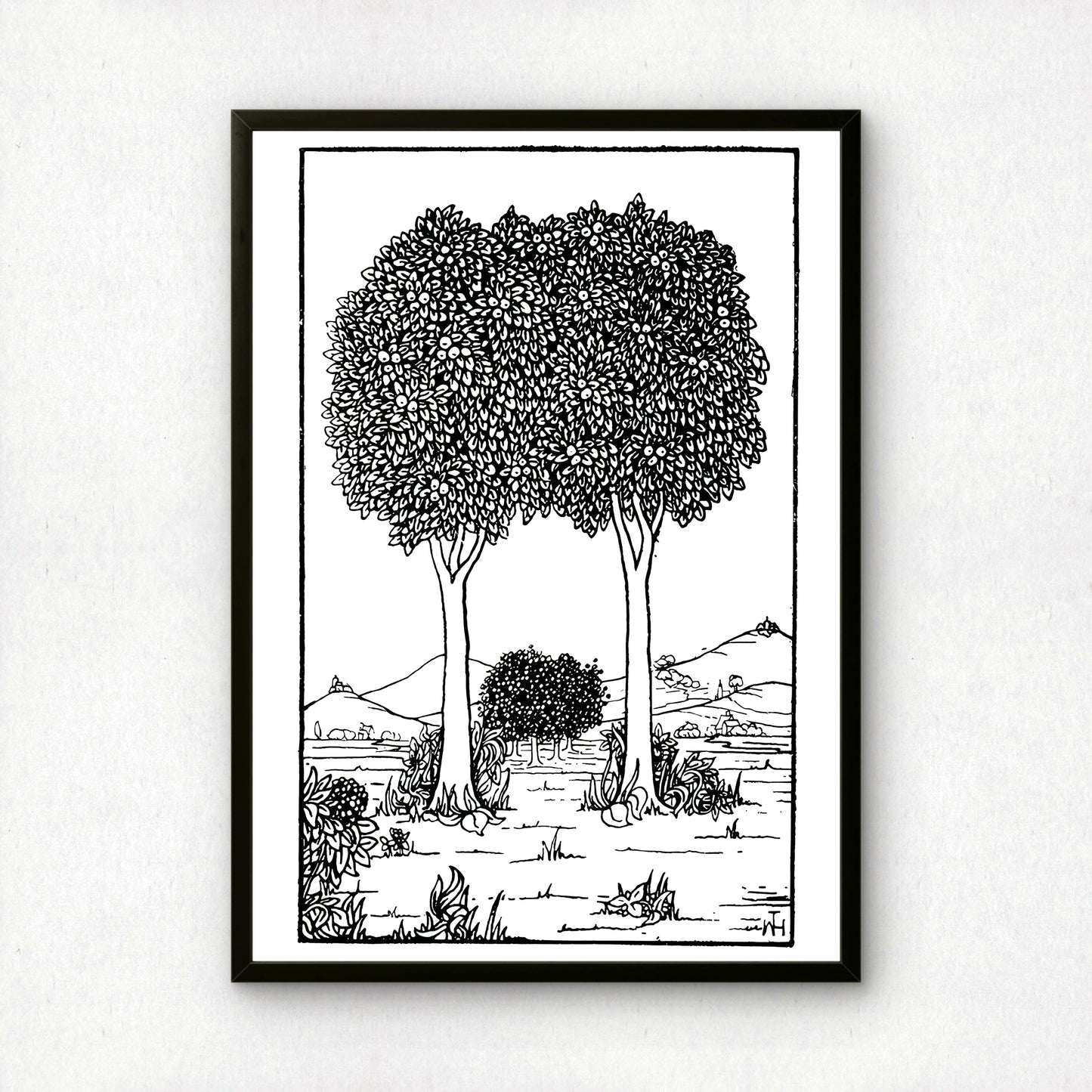 The Seven Trees by William T Horton | Premium B&W Art Print