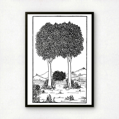 The Seven Trees by William T Horton | Premium B&W Art Print