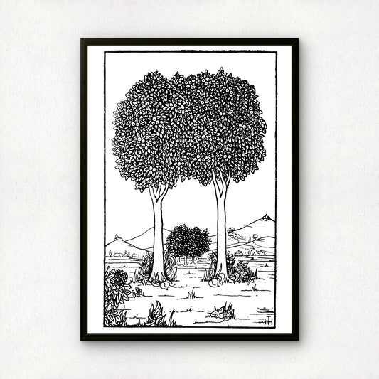 The Seven Trees by William T Horton | Premium B&W Art Print