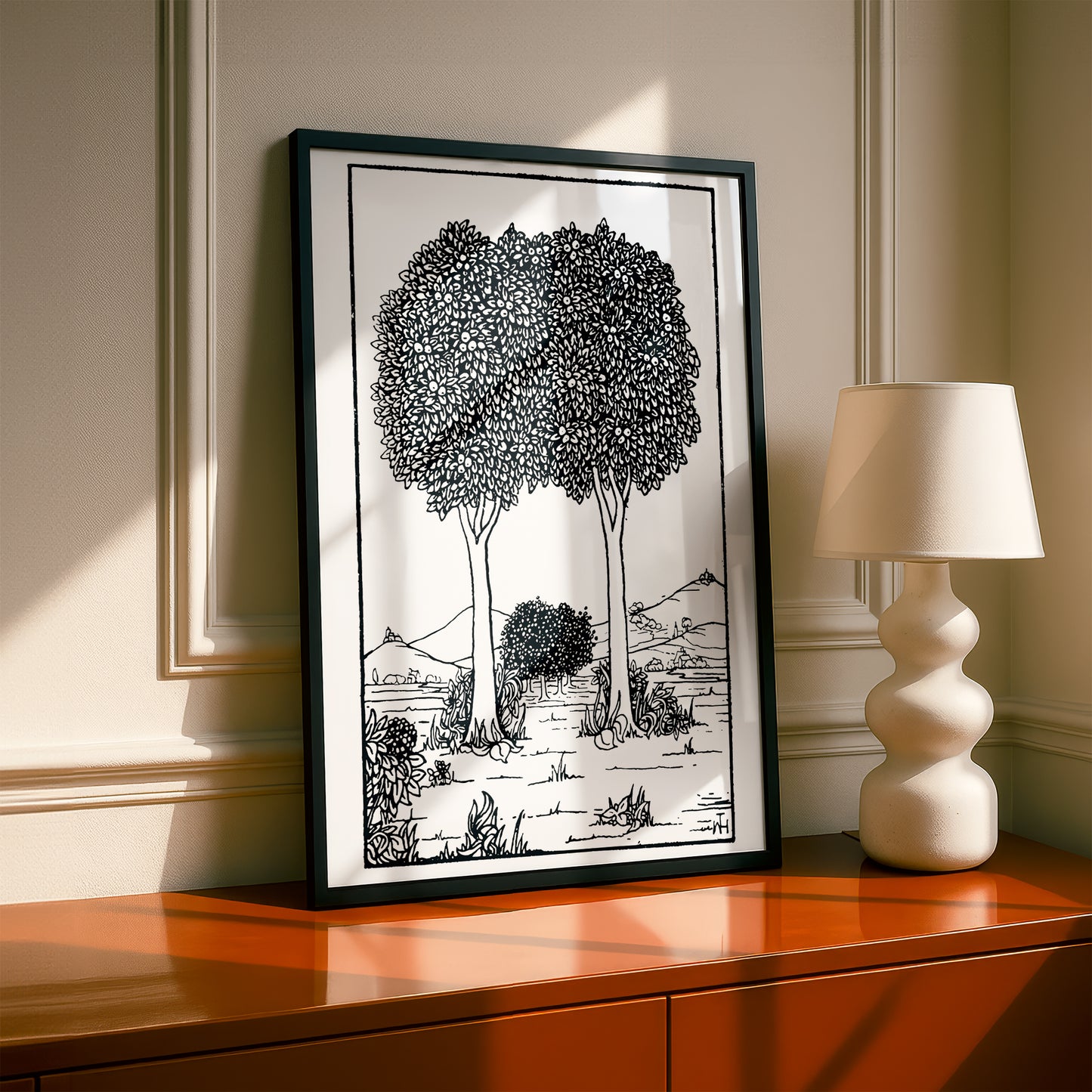 The Seven Trees by William T Horton | Premium B&W Art Print