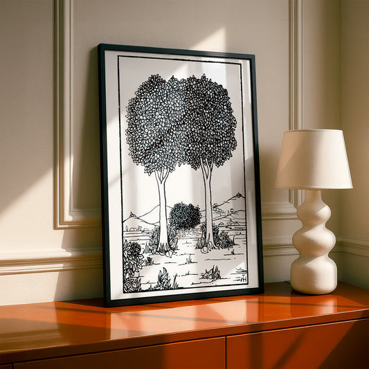 The Seven Trees by William T Horton | Premium B&W Art Print